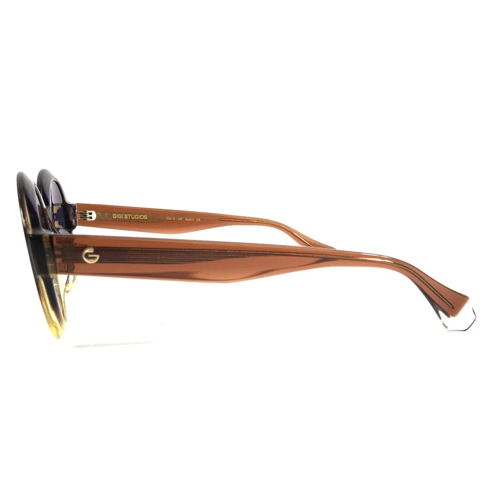 Gigi Studios Sunglasses ELISA 6898/0 Brown Purple Frames w/ Gradient Blue Lenses